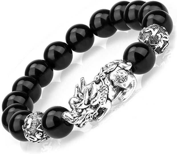 Black Obsidian Bead Wealth Bracelet